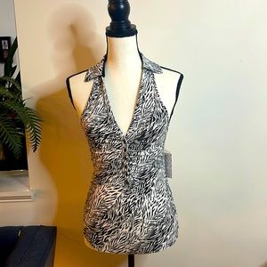 Free People, size small, zebra print top